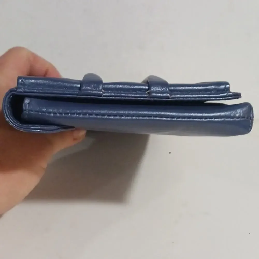 Nordstrom Purple Leather rouched clutch with opening to be hand held